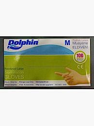 Dolphin Pudralı Latex Muayene Eldiveni 1 Paket - M